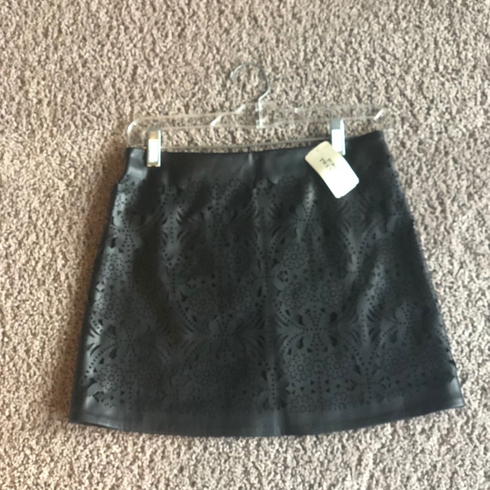 black leather skirt